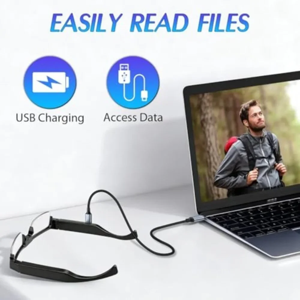Camera Glasses 1080P Video Recording Outdoor Sport Glasses with Camera 64GB Wear